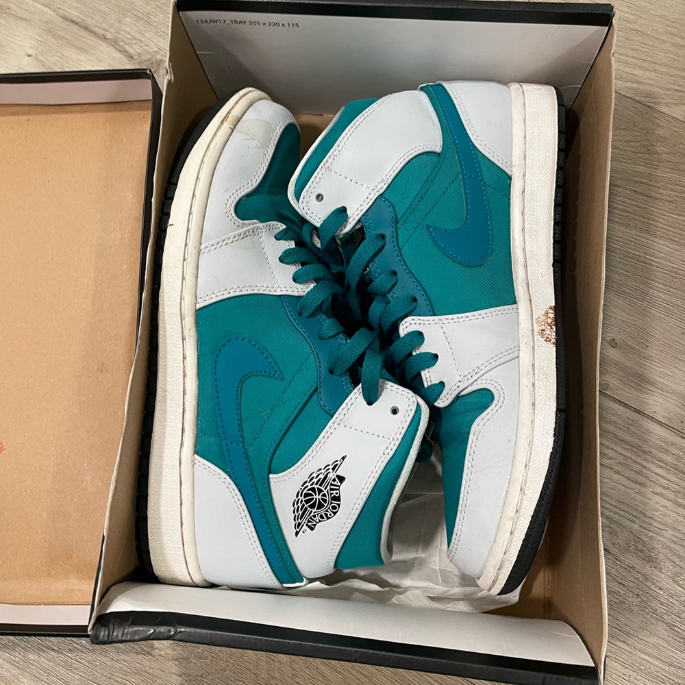 Jordan Sneakers in Teal and White - Picture 4 of 6
